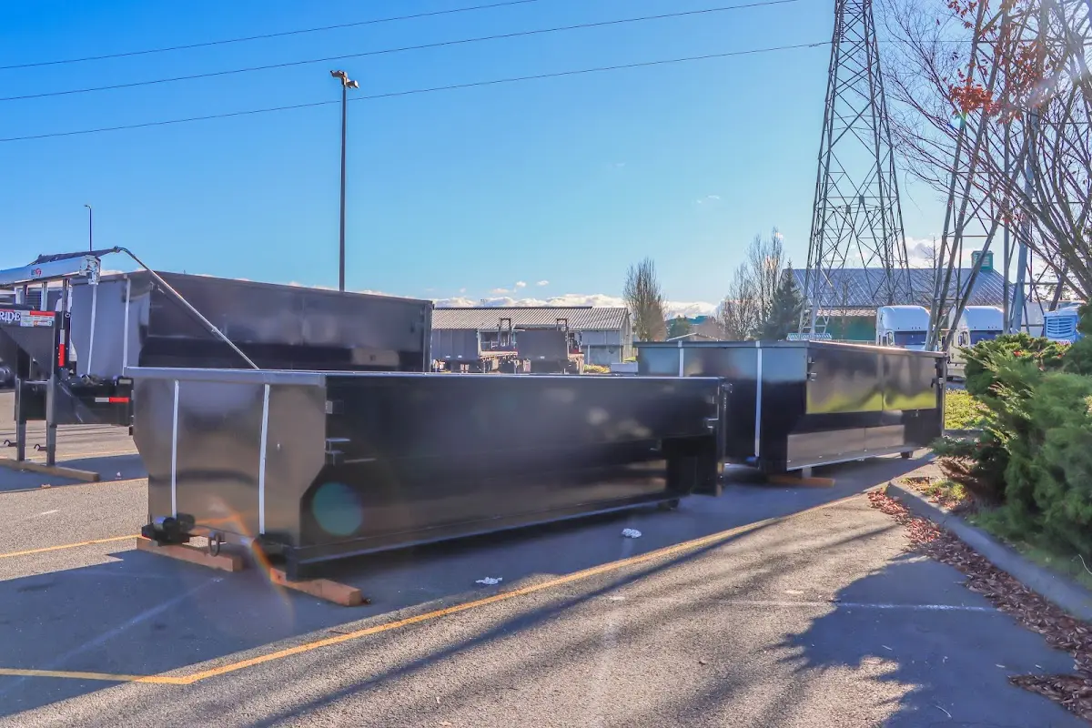 Roll-off dumpster ready for waste disposal at job site for Commercial Dumpster Rental in Independent Hill
